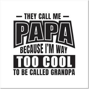 They Call Me PAPA Because I'm way Too Cool To Be Called Grandpa Posters and Art